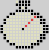 Workbench's wait pointer with a superimposed pixel grid