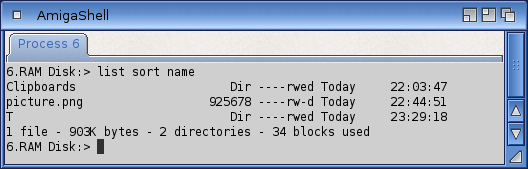 The list command shows a file of 925678 bytes and two directories